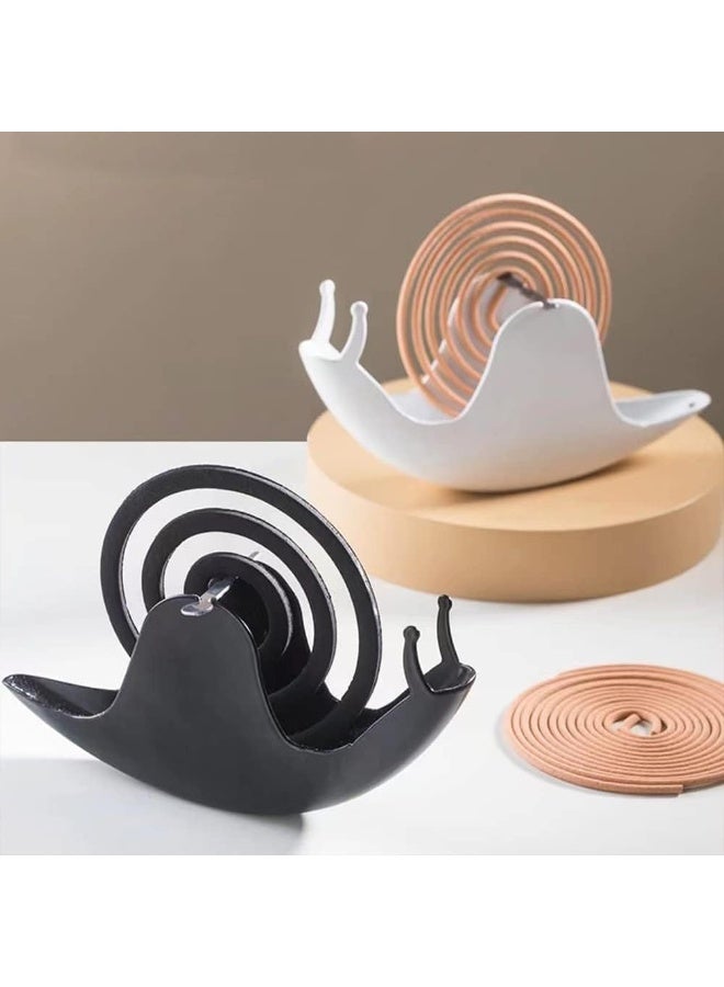 ChicAbode Incense Holder, Mosquito Coil Holder, Snail Incense Burner Holder, Mosquito Coil Burner of Iron Material, for Table Decorations or Gifts (Black, White) - Image 1
